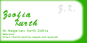 zsofia kurth business card