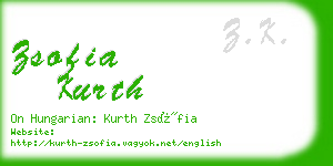 zsofia kurth business card